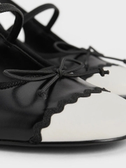 Two-Tone Bow Slingback Pumps