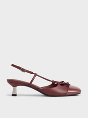 Patent Cap-Toe Bow Slingback Pumps