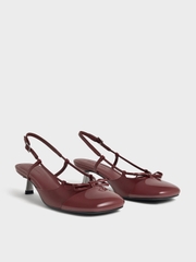 Patent Cap-Toe Bow Slingback Pumps