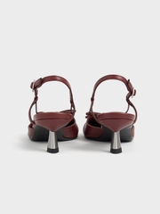 Patent Cap-Toe Bow Slingback Pumps