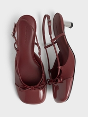 Patent Cap-Toe Bow Slingback Pumps
