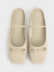 Bow Square-Toe Ballet Mules