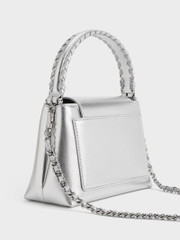 Arwen Croc-Effect Braided-Strap Top Handle Bag