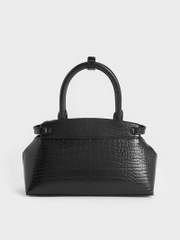 Aurelia Croc-Effect Metallic-Accent Elongated Tote