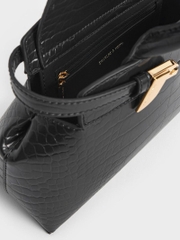 Aurelia Croc-Effect Metallic-Accent Elongated Tote