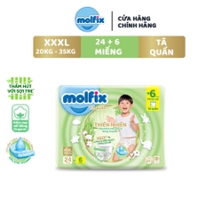 Tã/bỉm quần Molfix Thiên nhiên Super Jumbo XXL (15kg - 25kg) - Gói 44+8 miếng