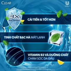 Clear Dầu Gội Mát Lạnh Bạc Hà Chai - 880G