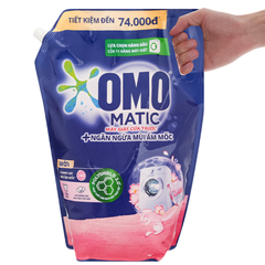 Nước Giặt OMO Matic Cửa Trước Ngăn Mùi Ẩm Mốc Hoa Anh Thảo Túi 3.6kg