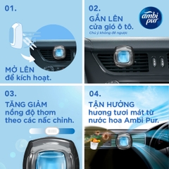 AMBI PUR Nước Hoa Xe Hơi Kẹp Cửa Gió Ô Tô Loại Bỏ & Ngăn 5 Mùi Hôi Hộp 2.2ml