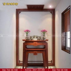 Bàn Thờ Gỗ Sồi Kèm Bàn Cơm Hiện Đại 127x61 GV-TD006