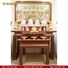 Bàn Thờ Gỗ Sồi Kèm Bàn Cơm Hiện Đại 127x61 GV-TD006