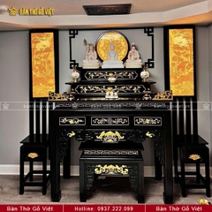 Bàn Thờ Đứng Gỗ Sồi Mạ Vàng 127x61 GV-TD014