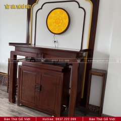 Bàn Thờ Đứng Gỗ Sồi Chạm Hoa Sen 127x61x127 GV-TD021