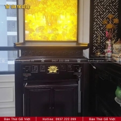 Bàn Thờ Chung Cư Gỗ Sồi Hoa Sen 89x61x127 GV-TD024