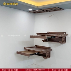 Bàn Thờ Treo Tường Gỗ Sồi Có Ngăn Kéo 69x48 GV-TR115