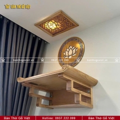 Bàn Thờ Treo Tường Gỗ Sồi Chân Thang Nhỏ Đẹp GV-TR028