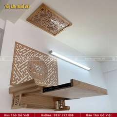 Bàn Thờ Treo Tường Gỗ Sồi Ngăn Kéo 61x41 GV-TR104