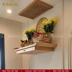 Bàn Thờ Treo Tường Phát Lộc Gỗ Sồi Tự Nhiên GV-TR108