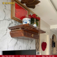 Combo Bàn Thờ Treo Tường Phúc Nghinh Có Vách Ngăn Gỗ Hương GV-TR032