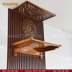 Bàn Thờ Treo Tường Chân Bắp Gỗ Cẩm Đẹp GV-TR017