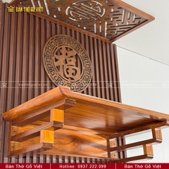 Bàn Thờ Treo Tường Chân Thang Gỗ Cẩm Màu Cánh Gián GV-TR018