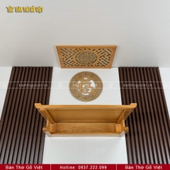 Bàn Thờ Treo Tường Chân Thọ Gỗ Sồi Màu Vàng Sáng GV-TR011