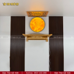 Bàn Thờ Treo Tường Gỗ Sồi Chân Bắp Màu Vàng Sáng GV-TR020