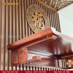 Bàn Thờ Treo Tường Gỗ Sồi Chân Thọ Màu Cánh Gián GV-TR023
