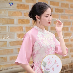 Áo Dài Ngọc Hồng Cung Y – Trẻ Trung, Hiện Đại, Tôn Dáng, Sang Trọng, Dự Tiệc & Lễ Tết