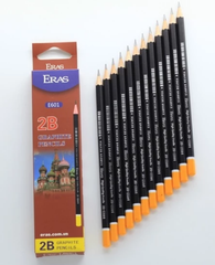 Hộp 12 Bút chì Eras E601 2B, Bút chì gỗ sơn đen