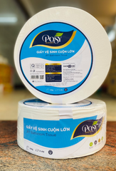 Giấy vệ sinh cuộn lớn Posy 700g 2 Lớp Tem Xanh
