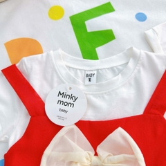 Váy đỏ trắng Minky TỒN