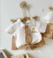 Bộ áo Simba váy nâu HB TỒN