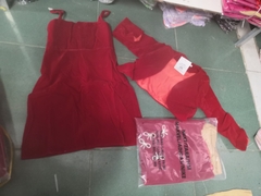 Váy nhung đỏ + đen