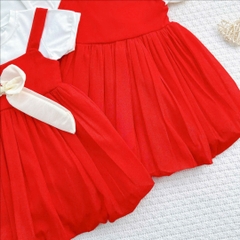 Váy đỏ trắng Minky TỒN
