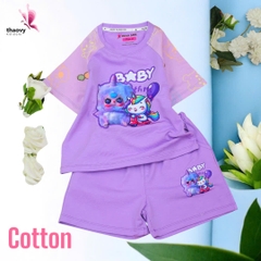 Bộ đồ ngủ pijama tay ngắnchất cotton mát lạnh đủ size Từ 10kg Đến 55kg - shopThaoanh kids