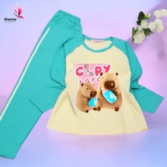 Bộ đồ ngủ pijama tay dài chất cotton mát lạnh đủ size Từ 10kg Đến 55kg - shopThaoanh kids