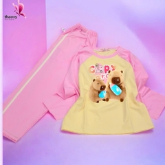Bộ đồ ngủ pijama tay dài chất cotton mát lạnh đủ size Từ 10kg Đến 55kg - shopThaoanh kids