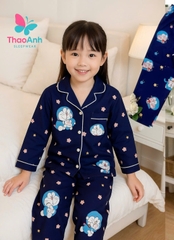 Bộ Pijama lụa 3D bé gái bận siêu mát - Đủ size