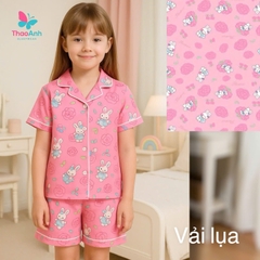 Bộ đồ ngủ lụa 3D pijama siêu mát - Đủ size 10-65 kg