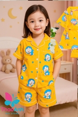 Bộ đồ ngủ bé gái Pijama quần đùi lụa 3D siêu mát - Đủ size