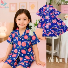 Bộ đồ ngủ bé gái Pijama quần đùi lụa 3D siêu mát - Đủ size