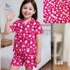 Bộ đùi bận nhà Pijama vải lụa 3D siêu mát cho bé gái - Đủ Size
