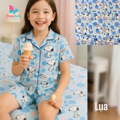 Bộ đùi bận nhà Pijama vải lụa 3D siêu mát cho bé gái - Đủ Size
