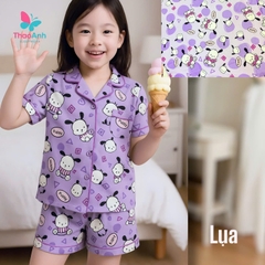 Bộ đùi bận nhà Pijama vải lụa 3D siêu mát cho bé gái - Đủ Size