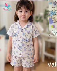 Bộ đồ ngủ bé gái mặc đùi vải lụa 3D siêu mát - ĐỦ SIZE