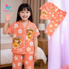 Bộ đồ ngủ trẻ em bận nhà siêu mát - Vải lụa LATIN CAO CẤP CHO BÉ = ĐỦ SIZE