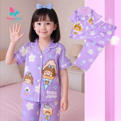 Bộ đồ ngủ trẻ em bận nhà siêu mát - Vải lụa LATIN CAO CẤP CHO BÉ = ĐỦ SIZE