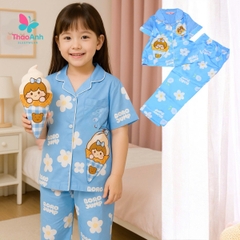 Bộ đồ ngủ trẻ em bận nhà siêu mát - Vải lụa LATIN CAO CẤP CHO BÉ = ĐỦ SIZE
