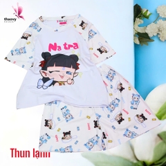 Bộ đồ ngủ pijama tay ngắnchất thunmát lạnh đủ size Từ 10kg Đến 55kg - shopThaoanh kids